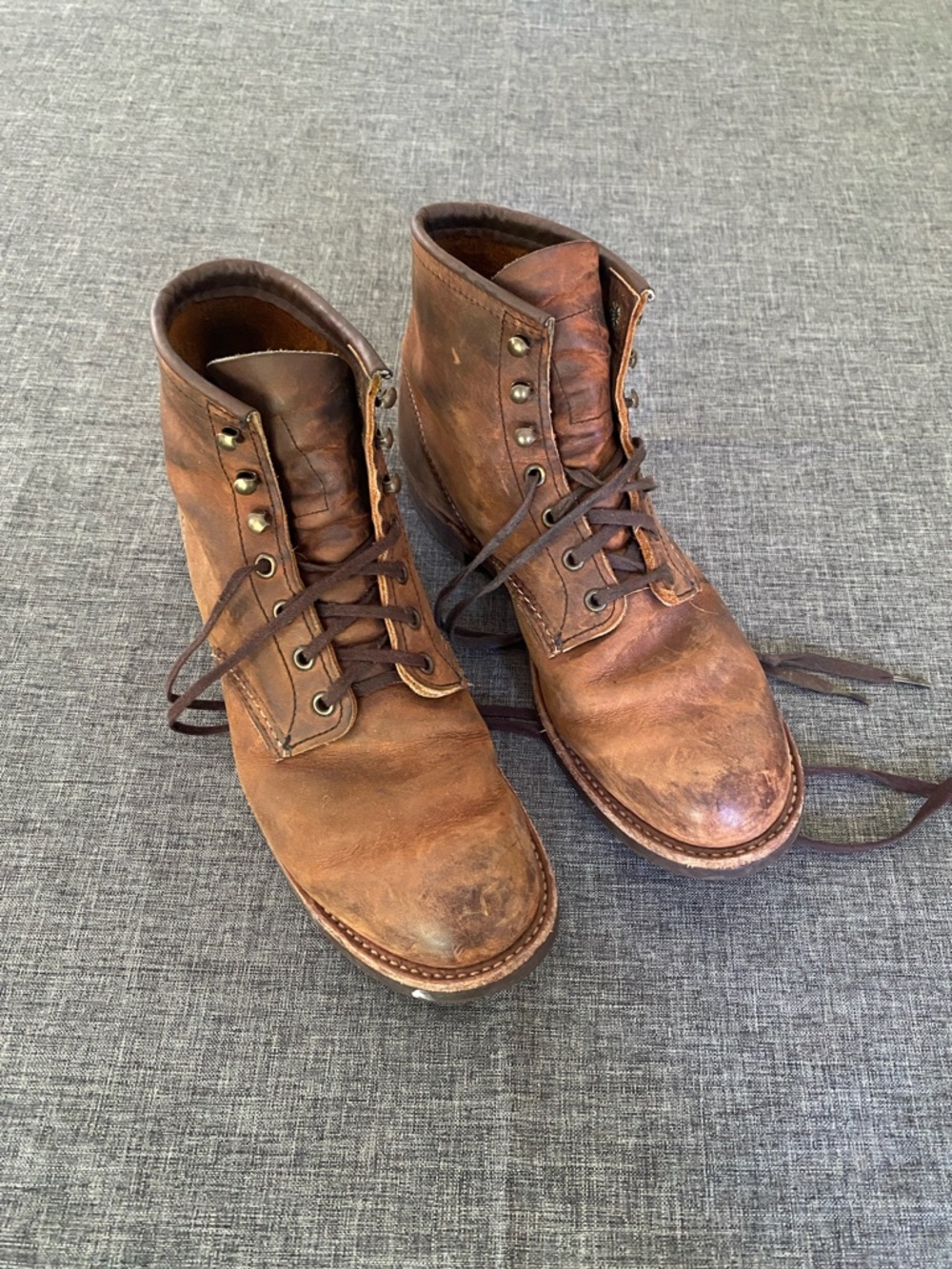 Red Wing Shoes Brown Leather Lace-Up Work Boots